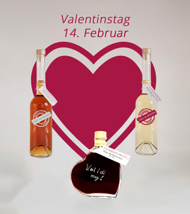 Valentinstags Likör-Paket❤️ mit Herzflasche